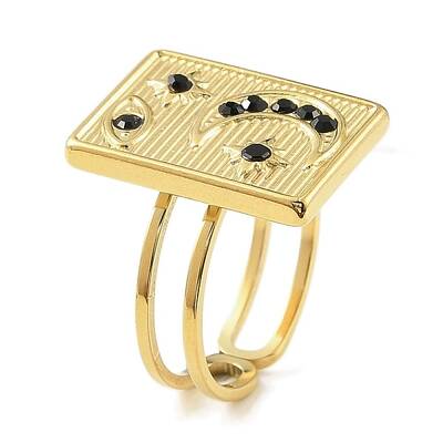 Ion Plating(IP) 304 Stainless Steel Open Cuff Ring for Women