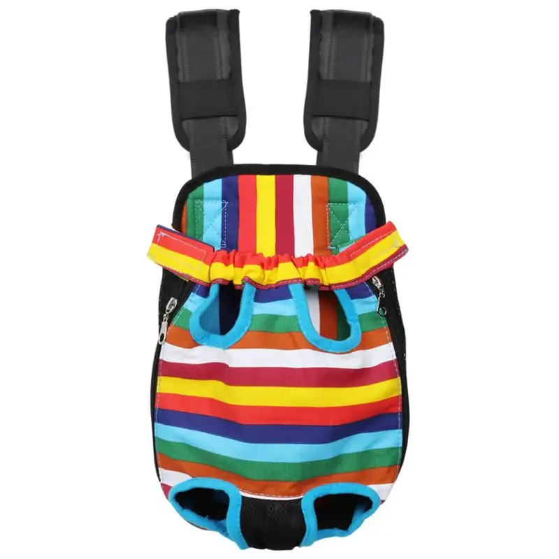 Rainbow Adjustable Pet Carrier Backpack for Dogs & Cats - Breathable, Legs-Out Design for Traveling, Hiking, Camping - Perfec...