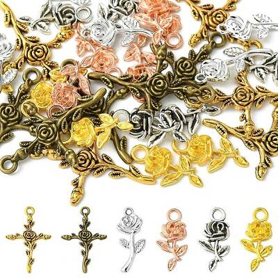 30Pcs 6 Styles Tibetan Style Alloy Pendants