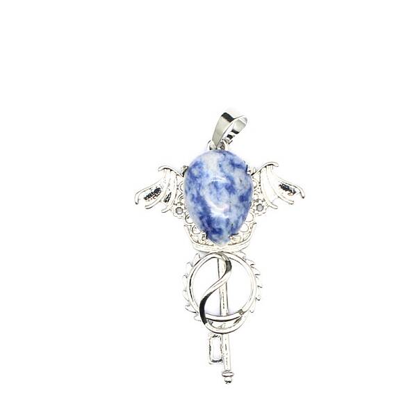 Natural Blue Spot Jasper Teardrop Pendants
