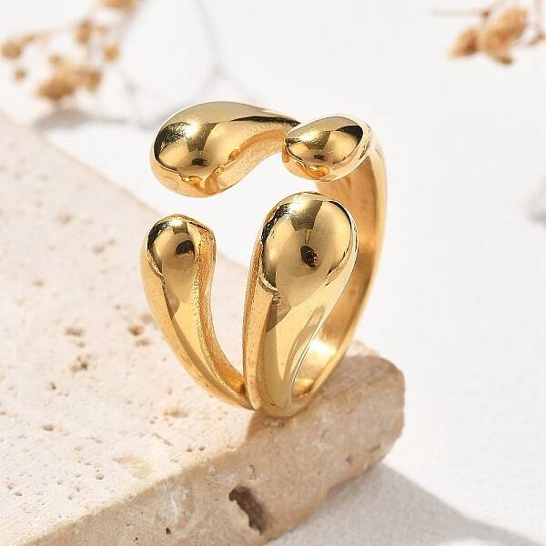 304 Stainless Steel Teardrop Cuff Rings