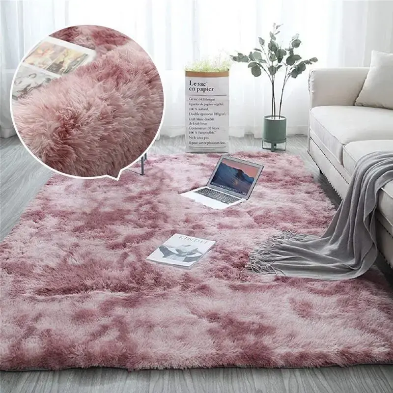 Rectangle Tie-dye Pattern Soft Touch Carpet, 1 Piece Non-slip Soft Plush Rug, Decorative Floor Mat For Home Living Room Bedro...