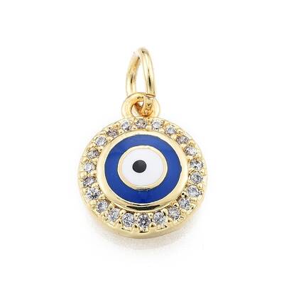 Brass Micro Pave Clear Cubic Zirconia Charms