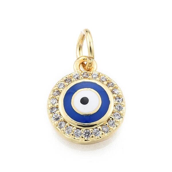 Brass Micro Pave Clear Cubic Zirconia Charms