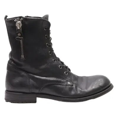 MOMA Lace-Up Boots Black Leather Womens UK 5
