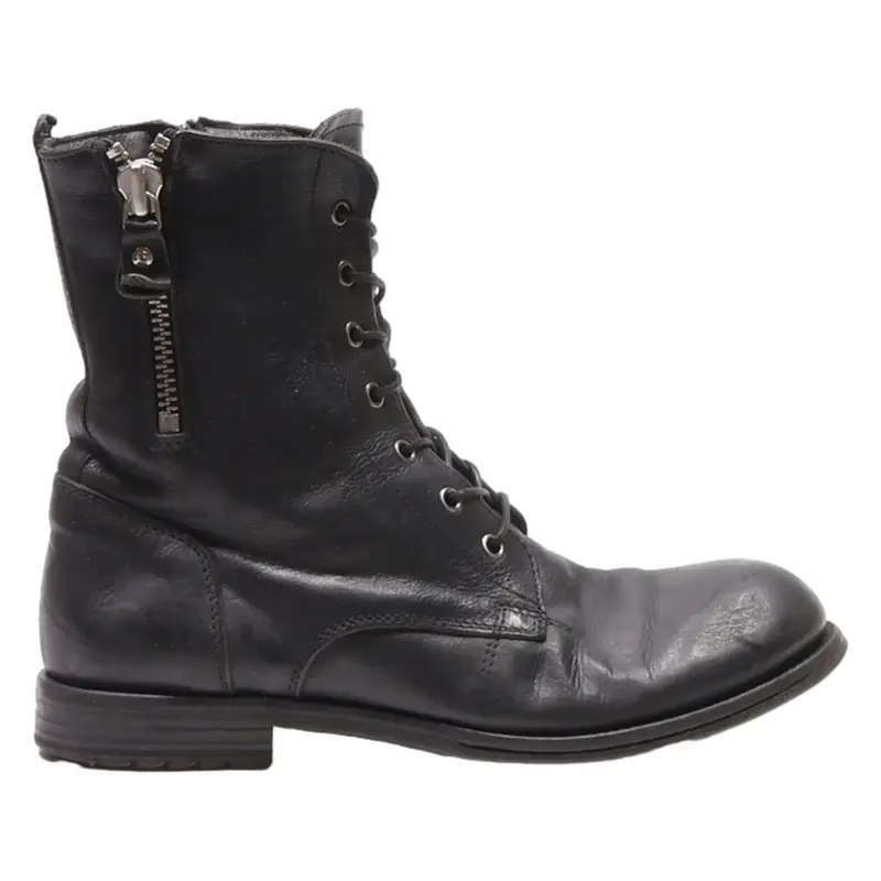 MOMA Lace-Up Boots Black Leather Womens UK 5