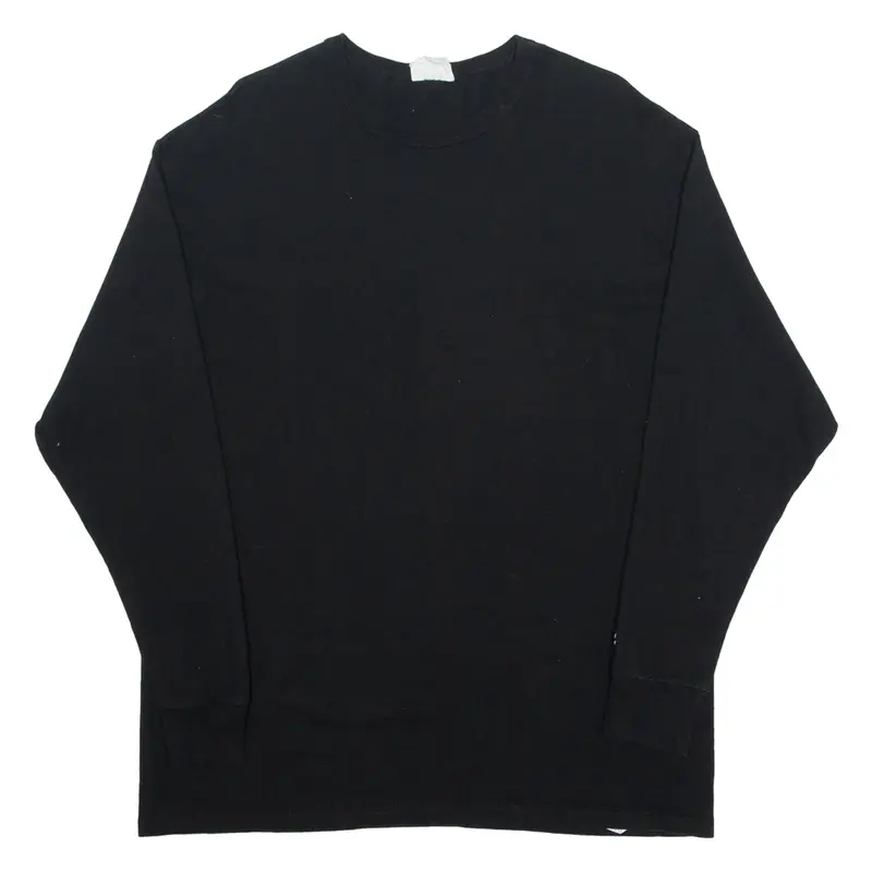 CHAMPION Mens T-Shirt Black Long Sleeve L