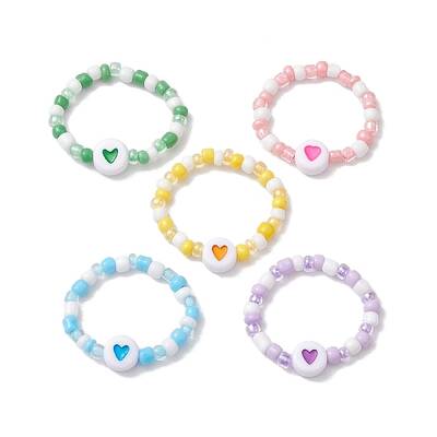Glass Seed Beads Stretch Ring