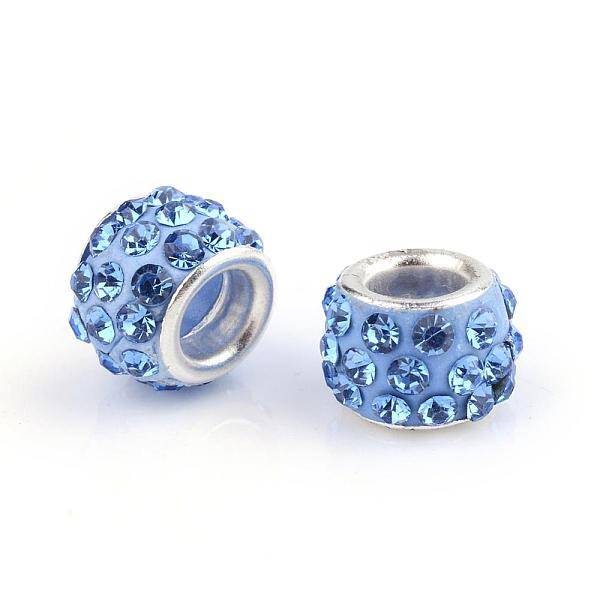 Polymer Clay Rhinestone European Beads