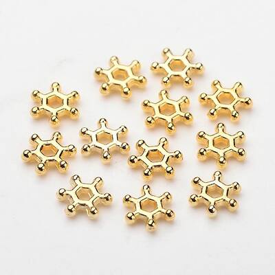 ABS Electroplated Snowflake Plastic Spacer Beads