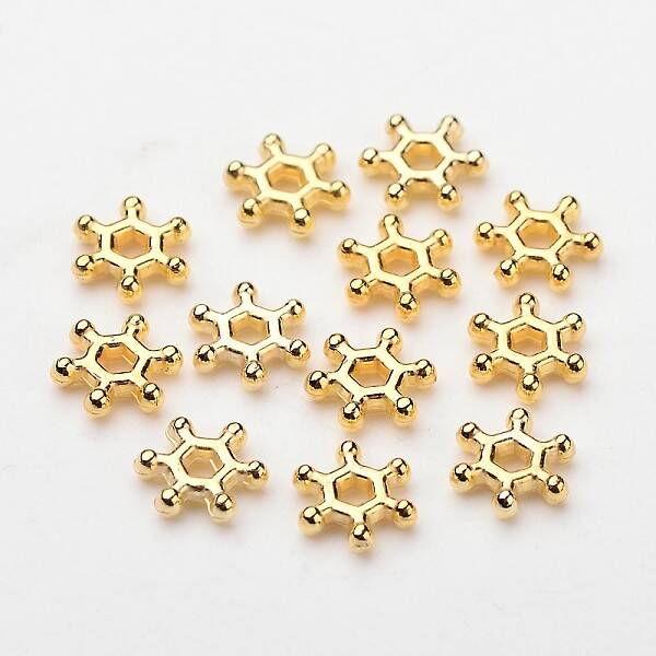 ABS Electroplated Snowflake Plastic Spacer Beads