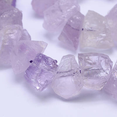 Raw Rough Natural Amethyst Bead Strands