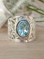 Vintage Rhinestone Decorated Alloy Wide Ring, Fashion Rings Jewelry for Women, Trendy Wedding Engagement Bridal Jewelry Gift