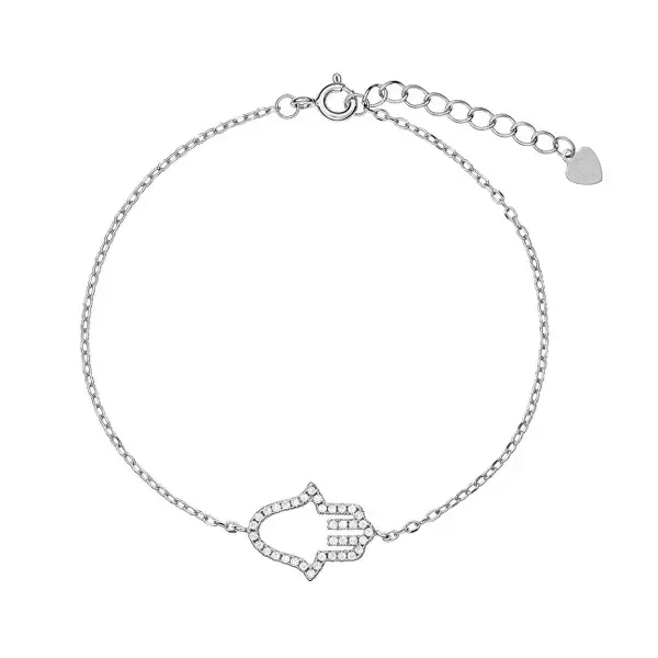Again Jewelry Bracciale Hamsa In Argento Popolare - Mano Di Fatima Ajnr0014