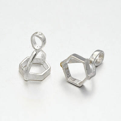 Brass Hexagon Bead Cap Bails