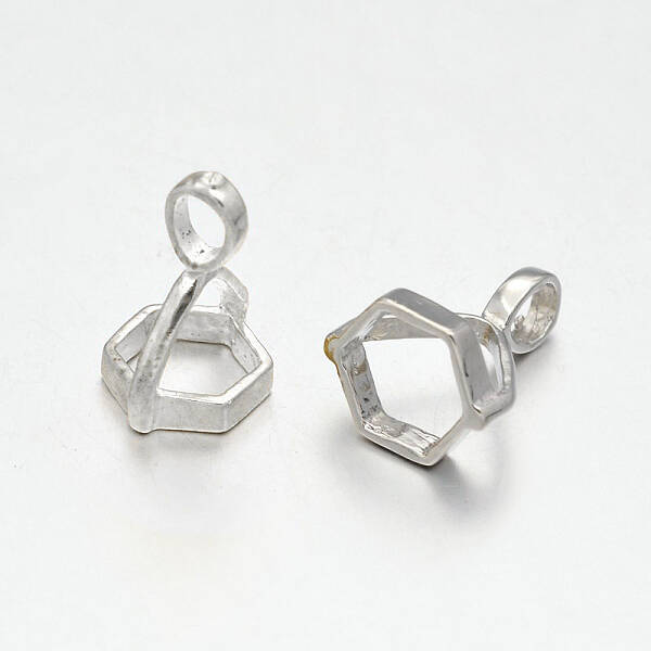 Brass Hexagon Bead Cap Bails