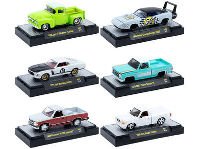 Auto Meets Set of 6 Cars IN DISPLAY CASES Release 97 Limited Edition 1/64 Diecast Model Cars by M2 Machines