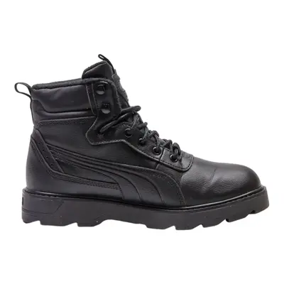 PUMA High Top Trainers Black Leather Mens UK 6