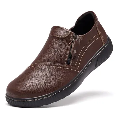 Women Casual Slip on Leather Loafers Dress WalkingShoes