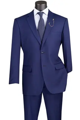 2 Piece Suit    Vinci Men's Classic Business Wool Suit - 2 Piece Executive Suit