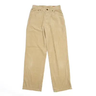 BOBSON Corduroy Trousers Beige Relaxed Straight Mens W24 L27