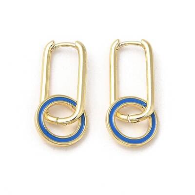 Real 18K Gold Plated Brass Ring Dangle Hoop Earrings