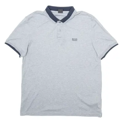 BOSS HUGO BOSS Mens Polo Shirt Grey L