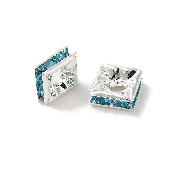 Brass Rhinestone Spacer Beads
