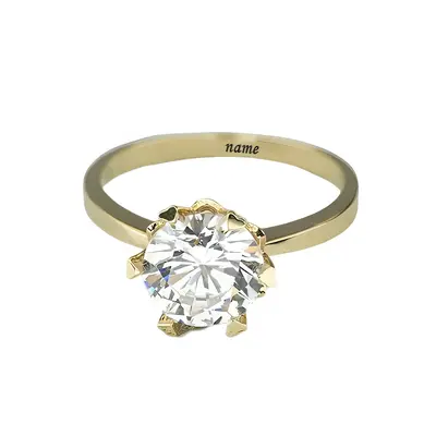 10K Gold Round Shaped Moissanite Wedding Ring