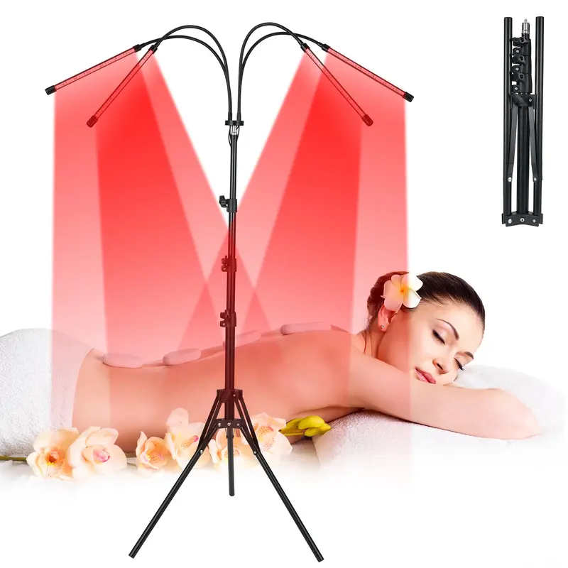 Garvee Red Light Therapy Lamp for Face & Body – 4-Head LED Panel, 150 LEDs (660nm & 850nm) – Near Infrared Light for Skin...