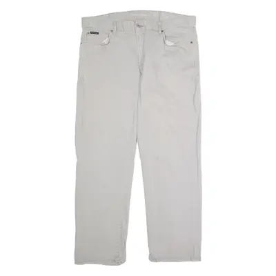 Mens Jeans Grey Regular Straight W38 L30