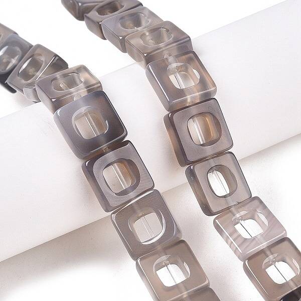 Natural Grey Agate Beads Strands