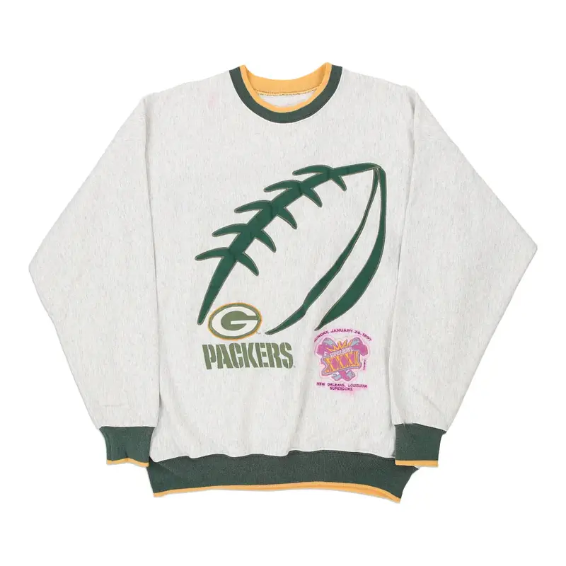 Green Bay Packers Legends Athletic NFL Sweatshirt - 2XL Grey Cotton Blend