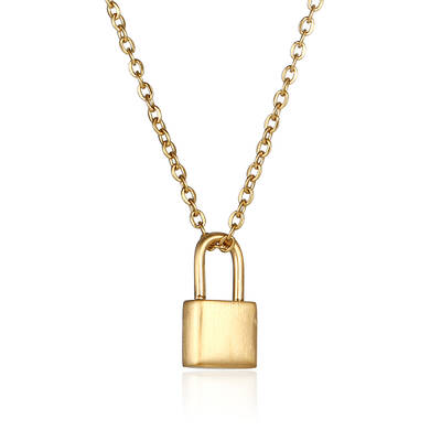 Stainless Steel Padlock Pendant Necklace for Women