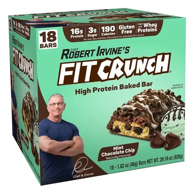 FITCRUNCH Protein Bars, Snack Size Value Pack, Gluten Free, Made with Whey Proteins (18 Snack Size Bars, Mint Chocolate Chip)