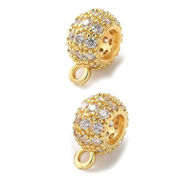 Brass Micro Pave Cubic Zirconia Tube Bails