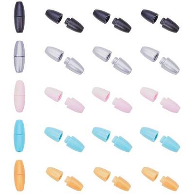 60 Sets 5 Color Plastic Breakaway Clasps Safety Clasp for Rubber Silicone Teething Necklaces for Jewelry Making Accessories H...