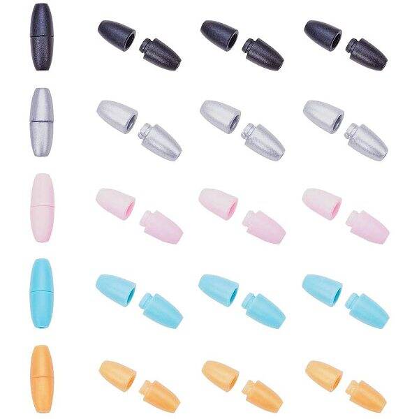 60 Sets 5 Color Plastic Breakaway Clasps Safety Clasp for Rubber Silicone Teething Necklaces for Jewelry Making Accessories H...