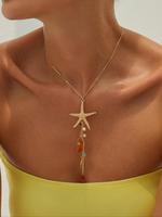 Boho Style Starfish Pendant Necklace, Fashion Jewelry for Party, Daily Clothing Decor, Trendy All-match & Exquisite Jewelry f...