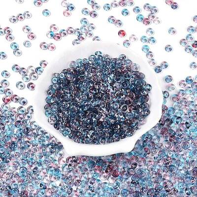 Spray Painted Transparent Glass Seed Beads