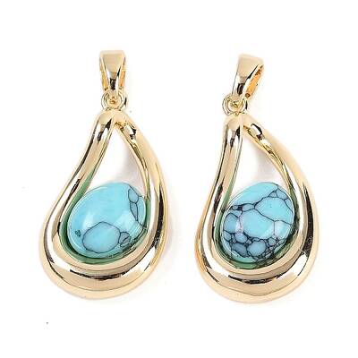 Synthetic Turquoise Teardrop Pendants