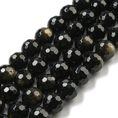 Natural Golden Sheen Obsidian Beads Strands