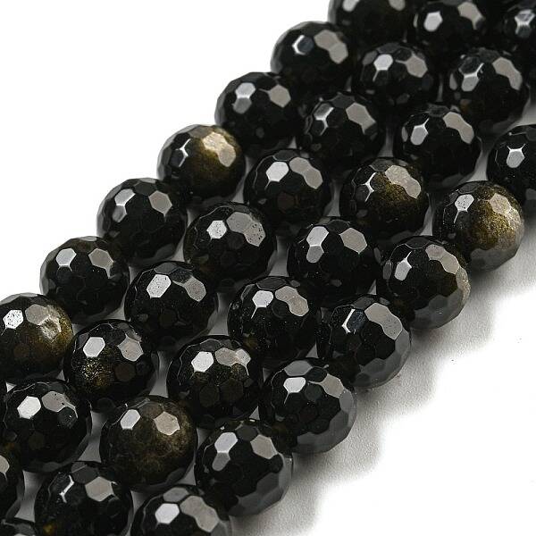Natural Golden Sheen Obsidian Beads Strands