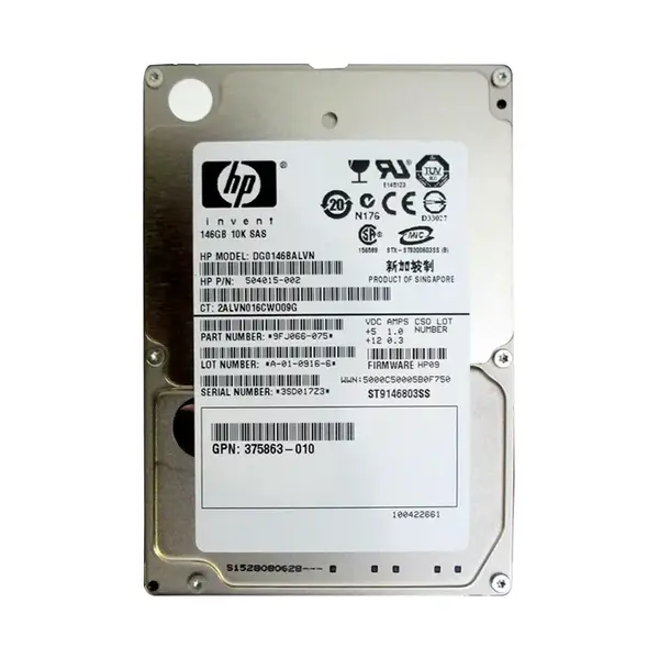 504015R-002 HP 146GB 3Gb/s SAS 10000 2.5-inch Hard Drive