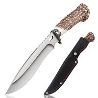 Kitchen outdoor multi-purpose imitation sheep horn hunting knife, kitchen outdoor table knife, with nylon knife sheath