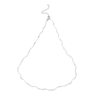 Non-Tarnish 304 Stainless Steel Twist Bar Link Chain Necklace