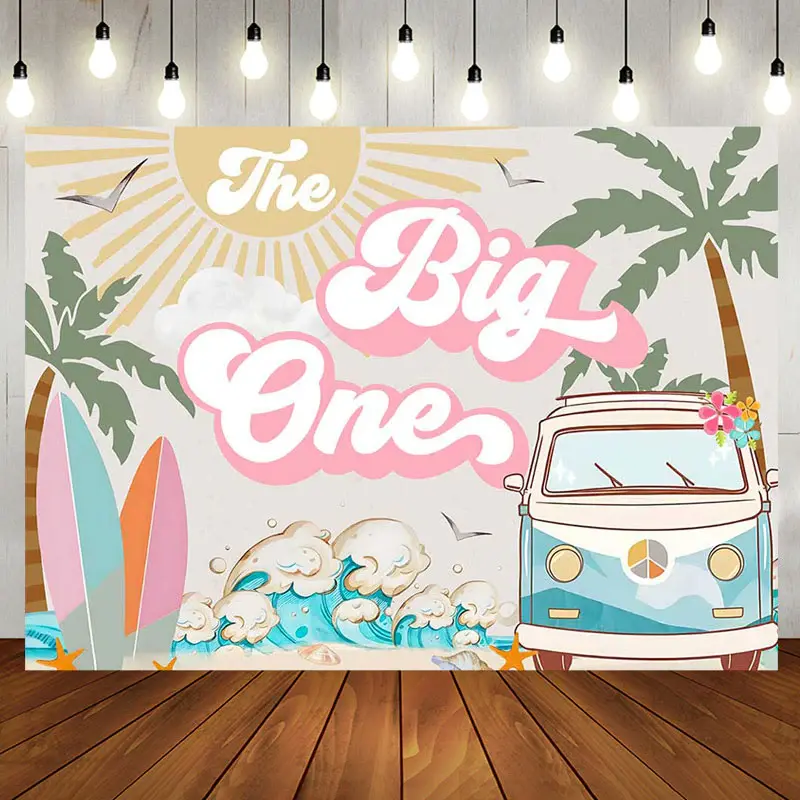The Big One Groovy Surf Summer 1st Birthday Backdrop - Aperturee