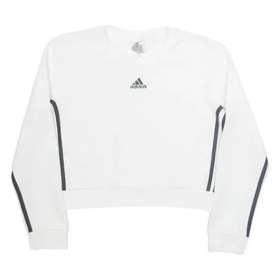 ADIDAS Cropped Womens Sweatshirt White S
