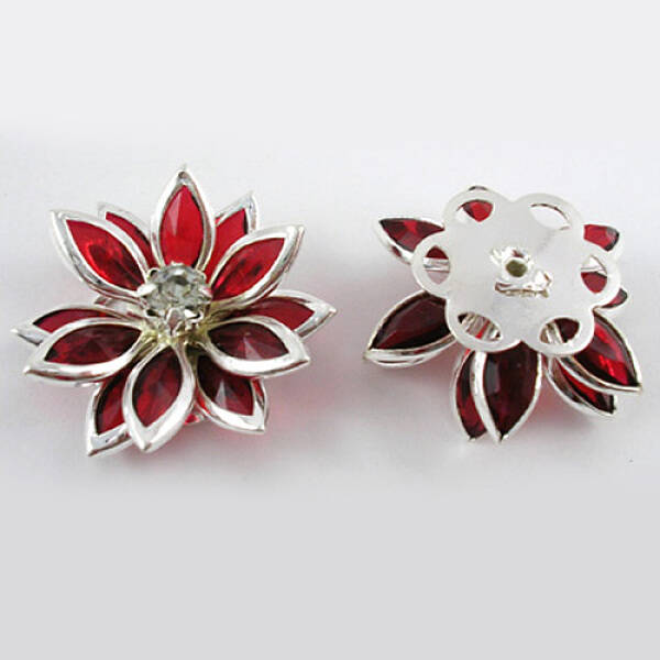 Acrylic Rhinestone Flower Flat Back Cabochons