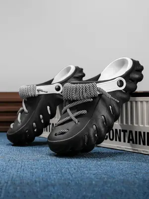 Unisex Minimalist Sporty Plain Color Slides, Casual Comfortable Breathable Beach Clogs, Trendy All-match Slippers for Indoor ...